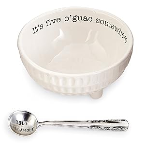 Mud Pie 4851076 Guacamole Serving Dish Set, White
