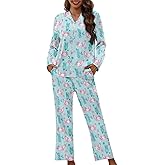 Bloomprint Soft Pajama Set For Women 2 Piece Lounge Set Button Down Long Sleeve Sleepwear