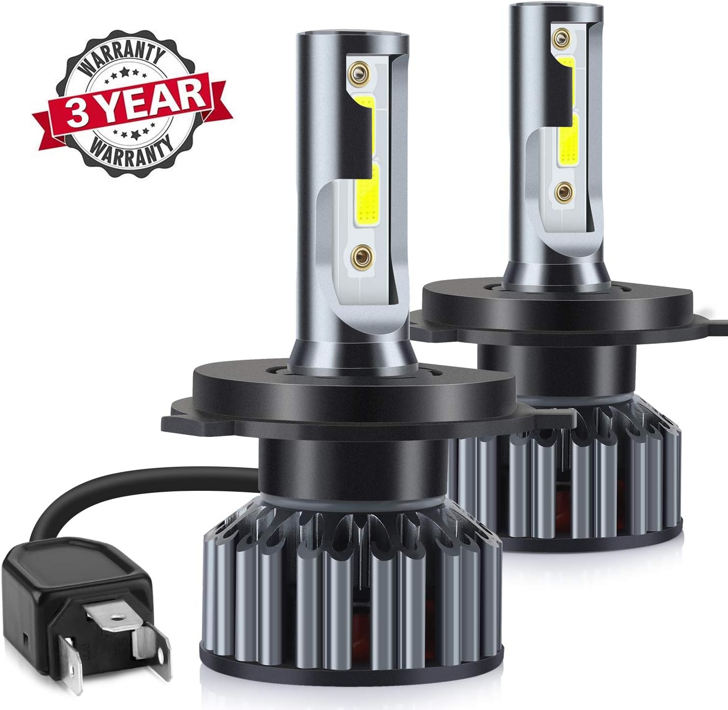 H4/HB2/9003 LED Headlight Bulbs - Wakana 10000LM/Set 6000K Cool White - 3 Years Manufacture Warranty
