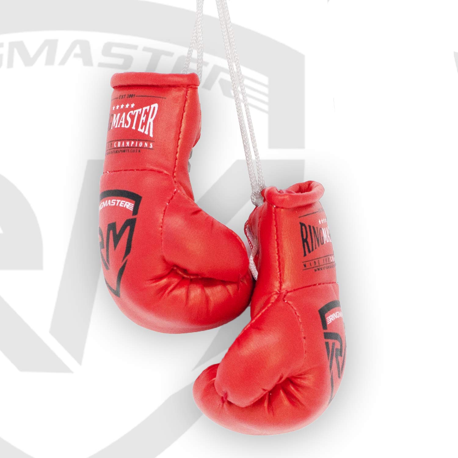 RingMasterUK Mini Boxing Gloves Car Hanger Van Rear Mirror Gift Flags (Red)
