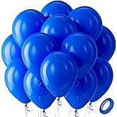Bezente Royal Blue Latex Party Balloons - 100 Pack 12 inch Round Helium Blue Balloons for Birthday Graduation Baseball Nautical Retirement Bachelorette Patriotic Party Decorations