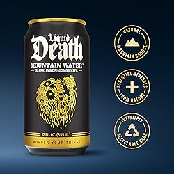 Liquid Death, Sparkling Mountain Water, 18-Pack