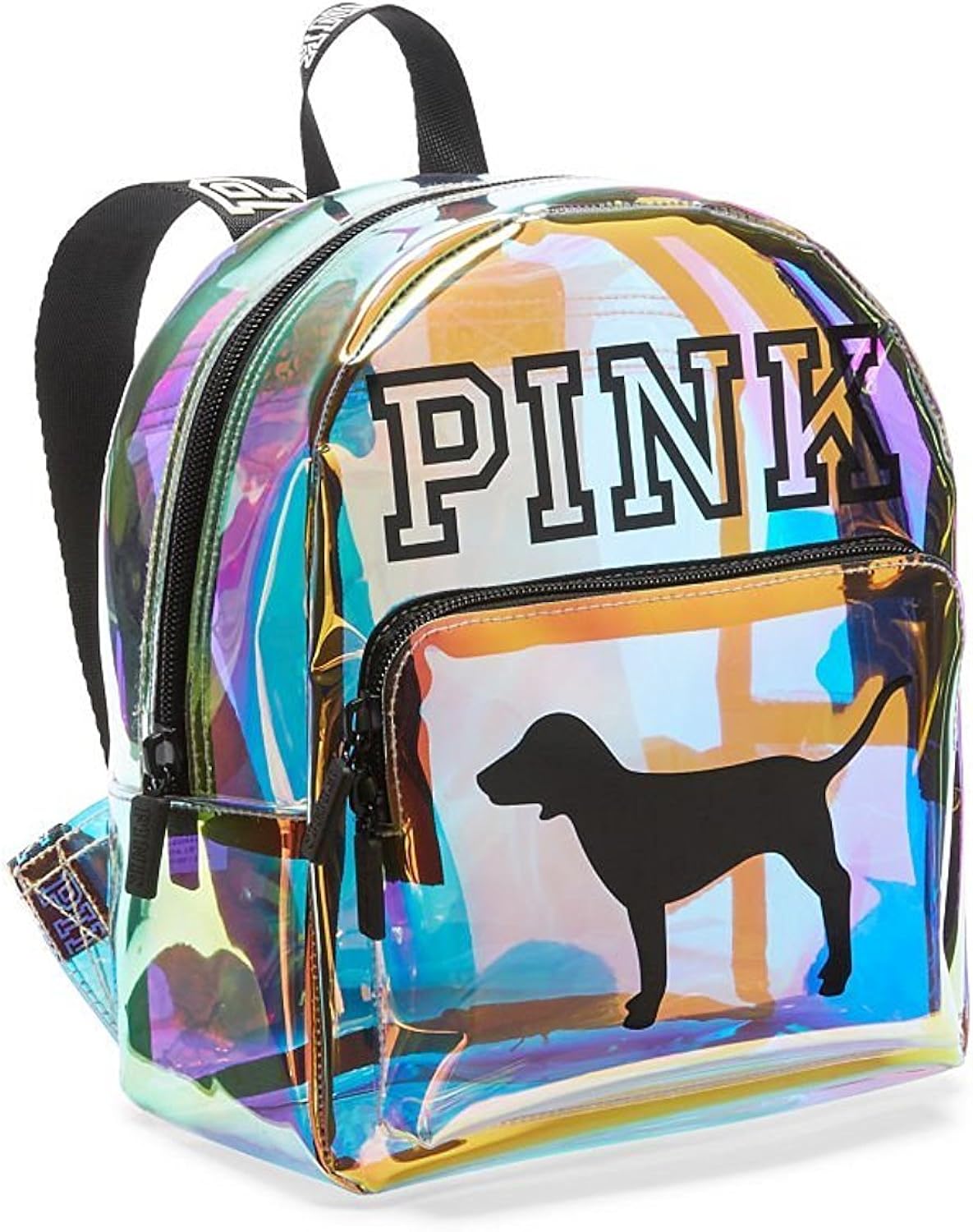 clear iridescent mini backpack