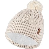 Ocatoma Winter Beanie for Men Women Soft Warm Knit Cuffed Beanie Fleece Lined Thermal Stocking Cap Outdoor Unisex