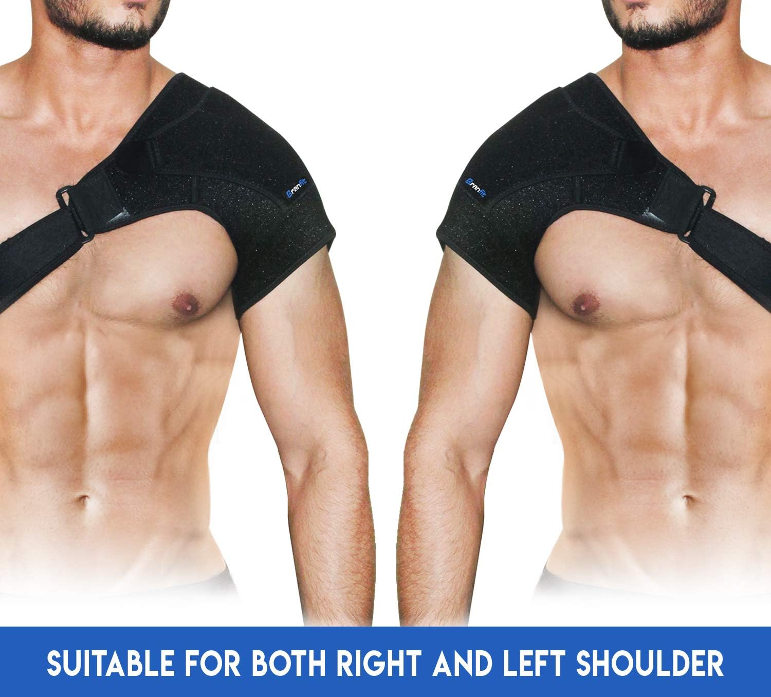 Shoulder Brace & Rotator Cuff Support Brace for Men & Women by BRANFIT, Shoulder Compression Sleeve with Pressure Pad is Ideal for Dislocated AC Joint, Labrum Tear & Frozen Shoulder Pain Relief: Health & Personal Care