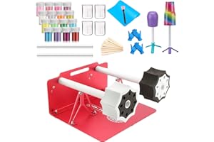 WAQONUY Double Cup Turner for Crafts Tumbler,Epoxy Glitter Tumbler Full Kits,DIY Cuptisserie Turner,Cup Spinner Machine Kit(Double-Red)