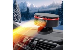 YIISHUIIL 12V Car Heater,Portable Fast Heating Auto Car Heater Defroster Windshield Defogger Automobile Windscreen Heating Plug in Cigarette Lighter 360 Degree Rotary for 12V Car (Red&Black)