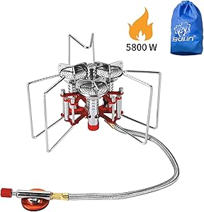 Bulin 5800W Ultralight Windproof Camping Gas Stove, Portable Small Mini Backpacking Hiking Stove Burner, Lightweight Outdoor Folding Camp Stove, Heavy Duty Support Up to 25KG