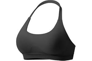 VOYJOY Women Workout Impact Bras Medium Low Support Halter Sports Bras Seamless Open Back Gym Padded Yoga Crop Top