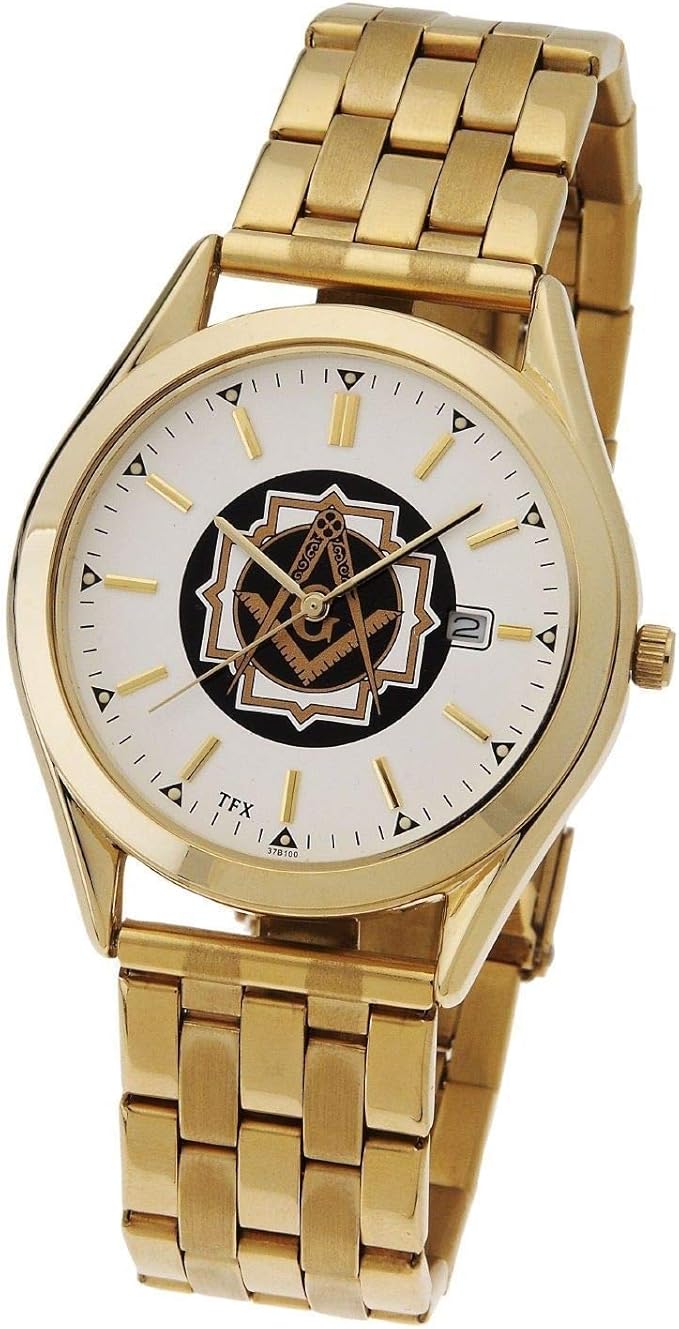 Amazon Men 's Two Tone TFX by Bulova Masonic Blue Lodge Watch W/拡張