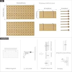 XAOMLP Wooden Pegboard Modular Display Organization