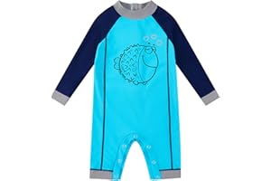 upandfast Baby Boy/Girl Swimsuit with Snap Bottom UPF 50+ Sun Protection Infant/Toddler One Piece Swimwear