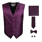 Y&G VS1008-2XL Purple Pattern Mens Gifts Vest Tie
