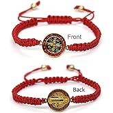 CACALOSS Catholic Rosary Handmade St Benedict Bracelet Adjustable Rosary Bracelet (Red)