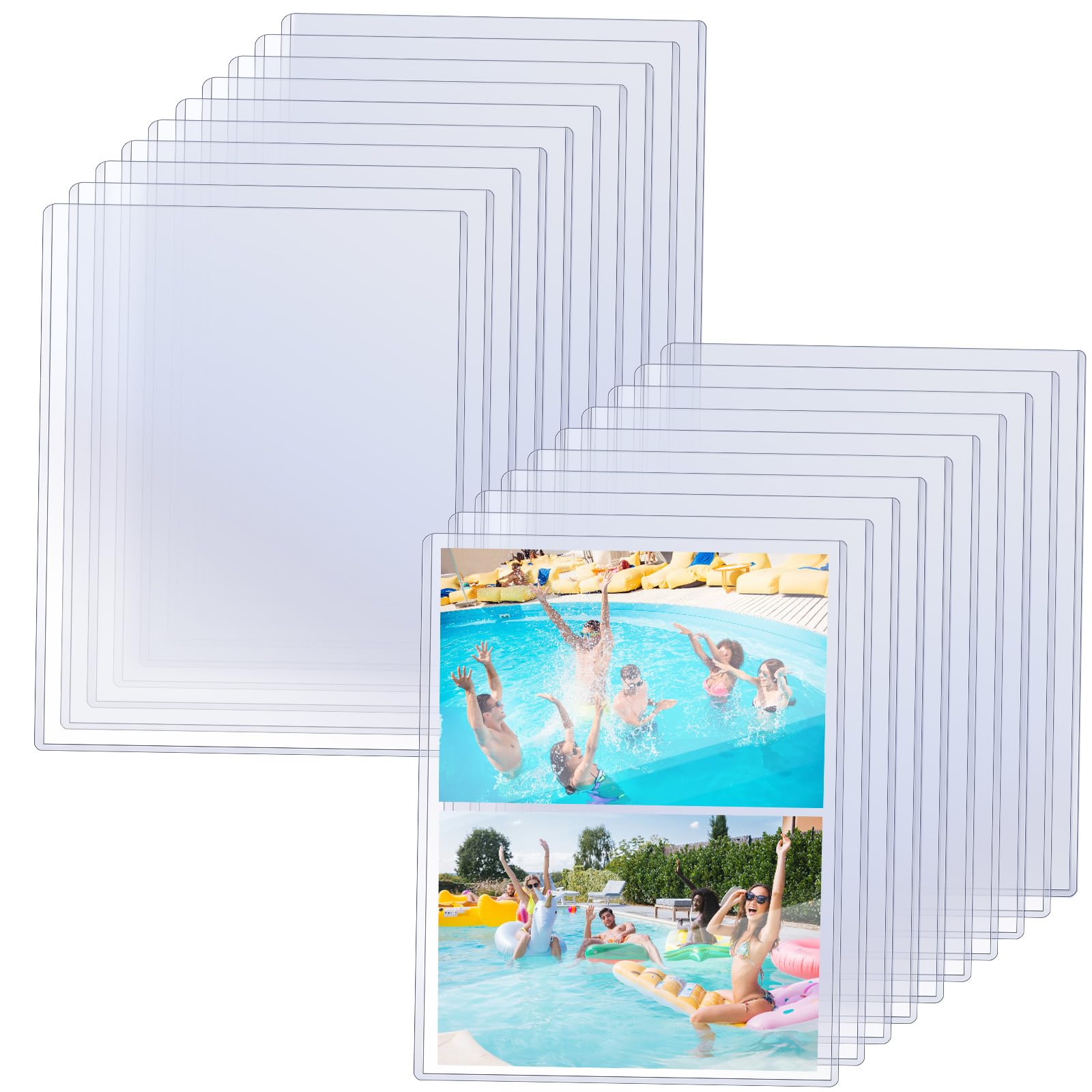 Photo 1 of ***SCRATCHES*** 20 Pcs 5" x 7" Rigid Print Protectors, Clear Waterproof Hard Plastic Page Sheet Protectors Top Loading Rigid Photo Card Postcard Sleeves for Album Paper Document Holder