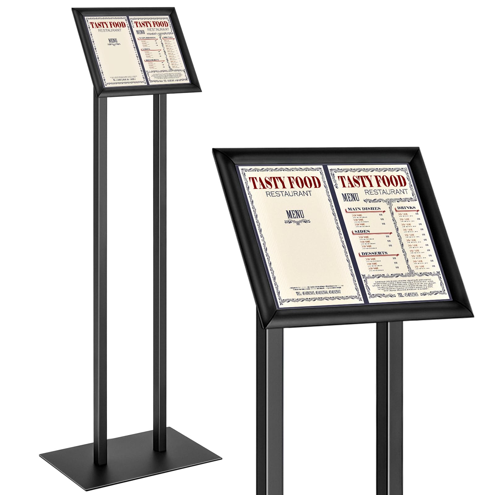 Photo 1 of Tiangrid Floor Standing Sign Holder for 8.5 x 11 Inches Poster Display Stand, Black Aluminum Metal