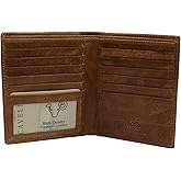 RFID Blocking Bifold Hipster Credit Card Wallet Premium Lambskin Leather (Cavelio Tan)