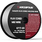 ARCCAPTAIN Flux Core Welding Wire .030, E71T-GS Mig Welding Wire 2-Pound Spool Gasless Mild Carbon Steel Compatible With Lincoln Miller Forney Harbor Welder