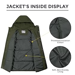 CAMELSPORTS Mens Winter Coats Long Warm Jacket with