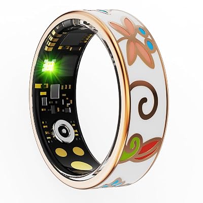 Yihou Smart Ring for Women Health Ring Fitness Ring with Enamel Fitness Tracker with Heart Rate Monitoring Sleep Monitor Distance Pedometer Calorie No Subscription Fee for Android iOS 10#