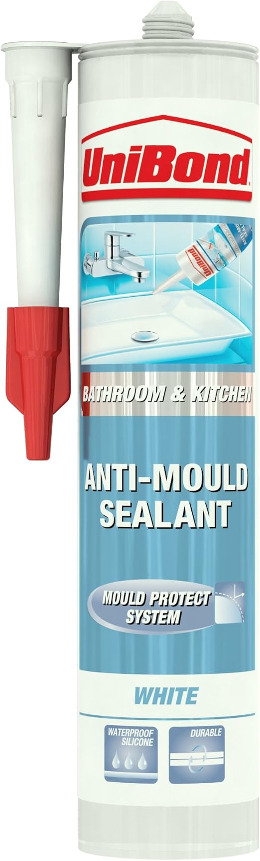 Unibond Anti Mould Sealant Bathroom and Kitchen Cartridge White