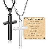 Valentines Day Matching Couple Stuff Cross Necklaces Idea Gifts for Men Women, Anniversary Birthday Engagement Gifts for Couple Boyfriend Girlfriend Husband Wife Love You Forever Cross Necklaces