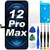 DIGI4U LCD Screen Replacement for iPhone 12 Pro Max A2342 A2411 A2410 A2412 | FHD Display with Truetone, 3D Touch and Small Notch, 12 Pro Max Display Digitizer Assembly with Repair Tools