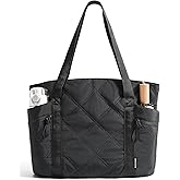 BAGSMART Crush Tote Bag for Women, 20L Puffer Work Tote with Zipper, Travel Essentials Quilted Nurse Hospital Bag