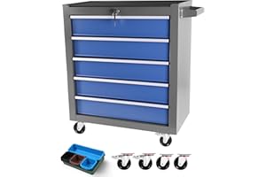 BOUPOWER Tool Chest, 5 Drawers Rolling Tool Chest with Wheels, Portable Rolling Tool Box on Wheels, Tool Chest Organizer for Garage, Workshop, Home Crafts Use