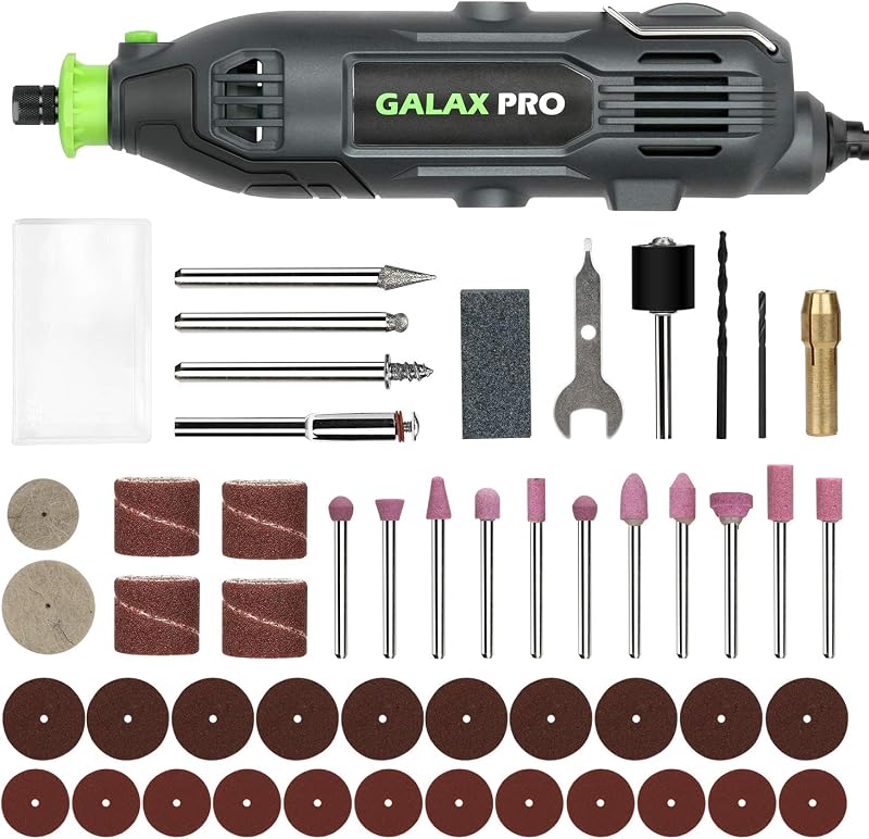 GALAX PRO Rotary Tool Kit 135W 7 Speeds 8000-35000 RPM with 48 Accessories