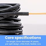 On1shelf Black Corrugated Conduit Split Plastic Flexible Cable Tidy 13mm 5m view 4