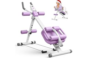 EPHESPORT Multifunctional Ab Machine, Crunch & Sit-Up Core Trainer for Stomach & Ab Workout, Adjustable & Foldable Exercise Equipment, Knee/Back Support, Full Body Workout for Home Gym