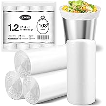 Small Trash Bags 1.2 Gallon, 108 Count Garbage Bags Bathroom Mini Trash Can Liners, fit 4.5-5 Liter White