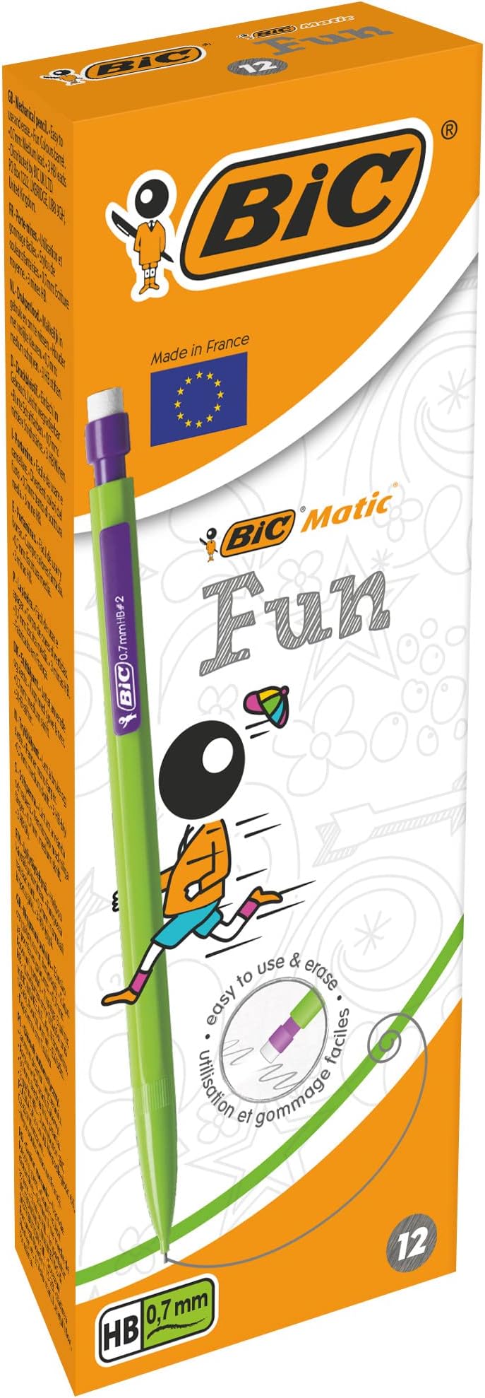 BIC Matic Fun Mechanical Pencil 0.7mm Box of 12 Assorted Colours