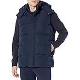 Amazon Essentials Men's Relaxed-Fit Water Repellent Recycled Polyester Hooded Puffer Vest (Previously Amazon Aware)