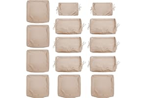Kimunuk Outdoor Patio Cushion Cover Replacement, Outdoor Cushion Slipcovers for Outdoor Furniture Patio Sofa Couch Outside Zipper Design w/6 Seat Cushion Covers and 8 Backrest Pillow Covers