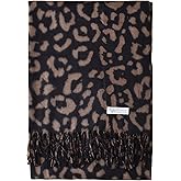 VJHX Womens Winter Scarf, Leopard Cheetah Cashmere Fringe Feel Warm Scarves for Women, Pashmina Shawls and Wraps
