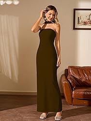 HTZMO Women Elegant Summer Bodycon Maxi Dress