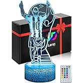 DAHEYMA Soccer Night Light for Kids, 3D Optical Illusion Mood Light 16 Colors LED Dimmable with Remote Room Football Decor, Soccer Lamp Gifts Toys for Boys Girls Teens Men