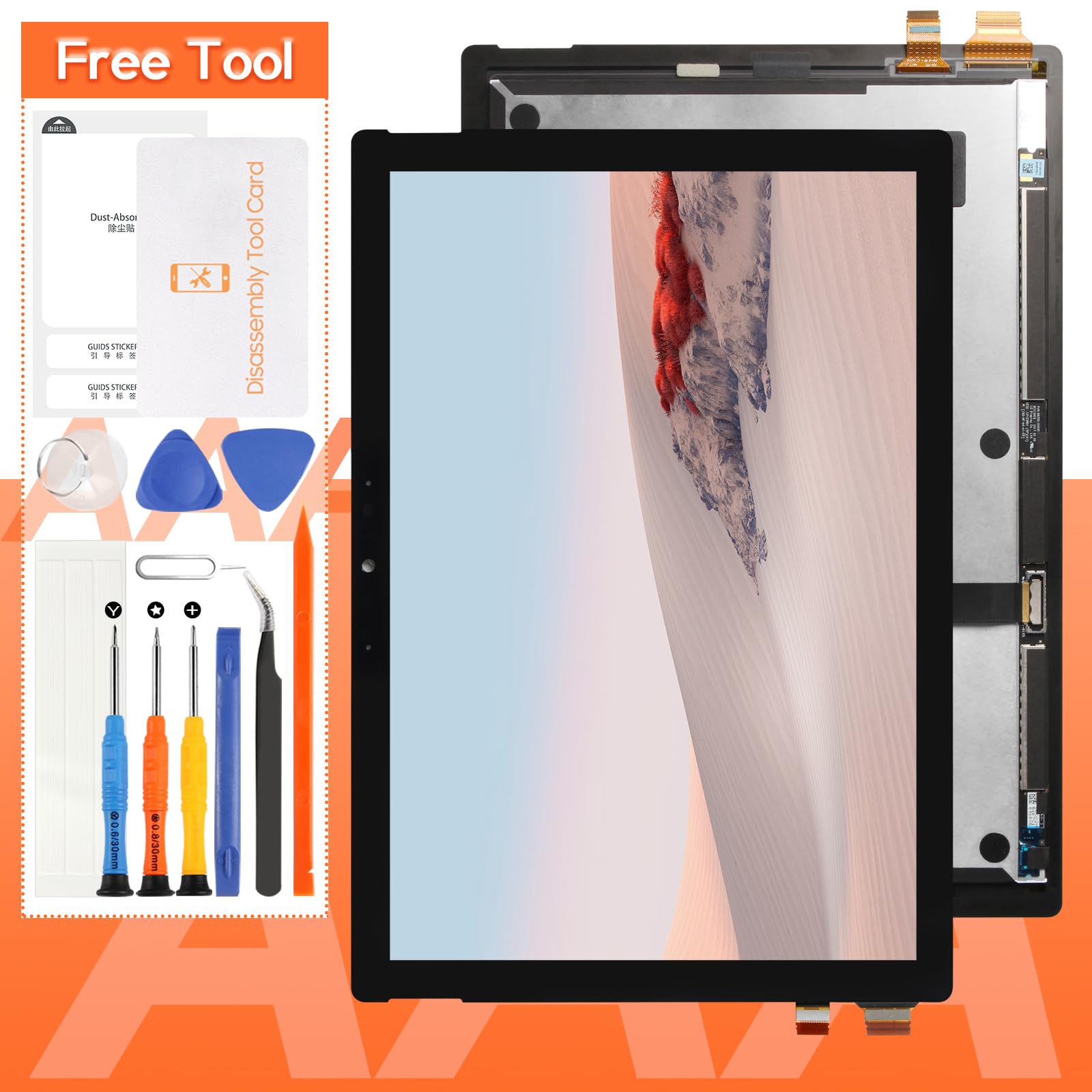 Photo 1 of Screen Replacement for Microsoft Surface Pro 7 LCD Display 1866 2019 C02XR7Y9JG5H Touch Screen Digitizer Full Assembly,with Tools