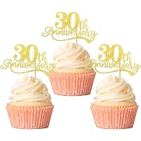 Cupcake-Topper „Happy 30th Birthday“ – 30 Stück, Glitzernd, Verschiedene Größen (ca. 5–12 Cm) – Für Geburtstags-Party-Deko