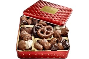 Christmas Chocolate Gift Basket – Gourmet Holiday Snack Gift Box Idea in Keepsake Tin – Men, Women, Corporate, Food Set- Bonn