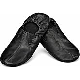 Genuine Sheepskin Leather Slip-On Socks &ndash; Fleece Lined, Flexible Fit for Yoga, Dance,Camping,Fishing &amp; Indoor Use