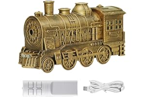 300ml Steam Train Essential Oil Diffuser for Home with Cool Blue & Warm Flame Lights, Quiet Humidifier Auto Off, Remote Contr