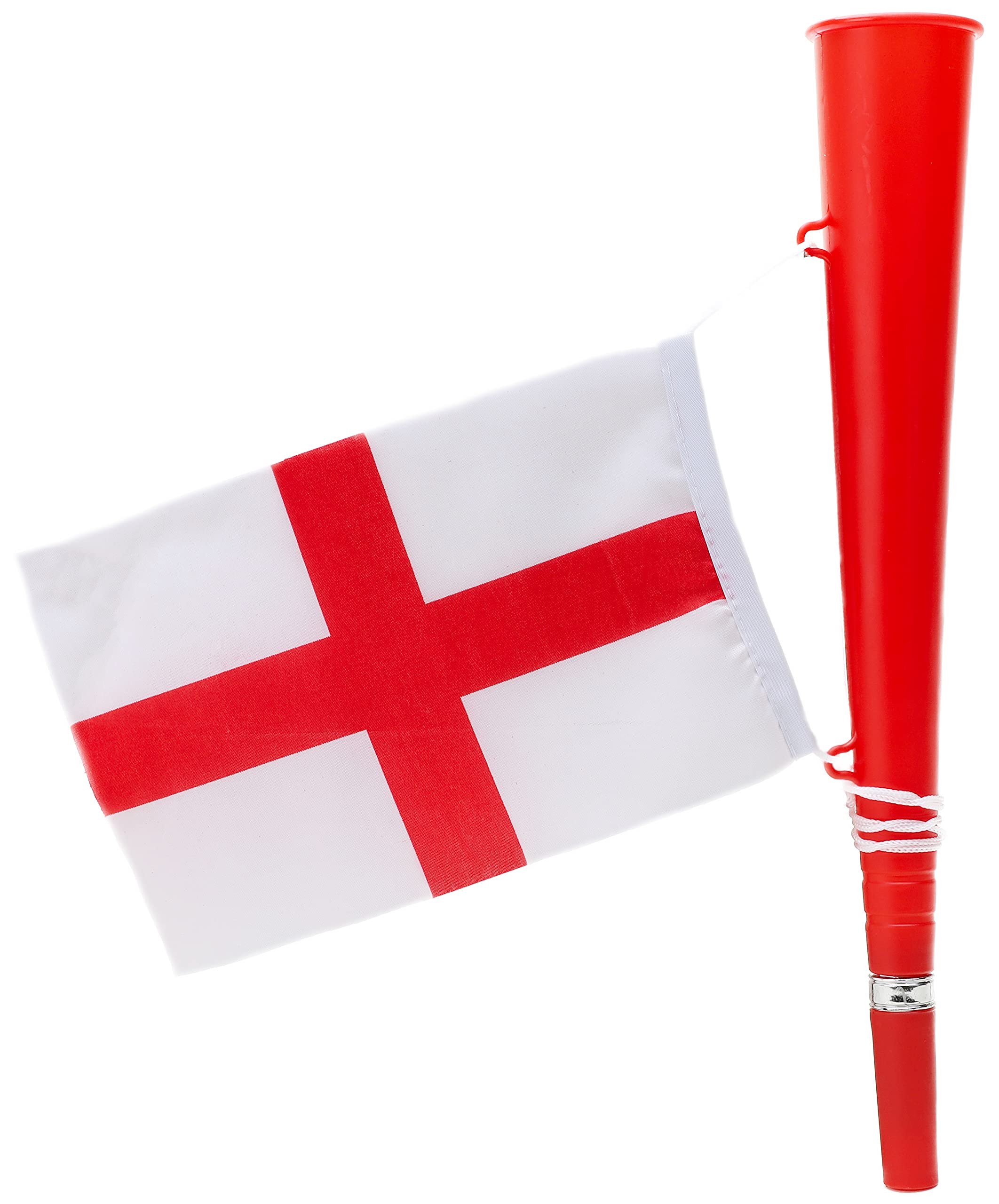 Toyland® England Flag and Horn - World Cup - Euros - Football Match Noisemakers - English Party Decorations