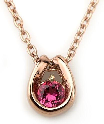 Amazon E 宝石屋 ネックレス 馬蹄 ピンクトルマリン レディース チタン K10 金属アレルギー Ip加工 ネックレス 通販