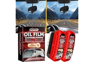 CAPEDIEM 2025 NEW Fululuer Automotive Oil Film Cleaning Brush for Car Windows, Clear Vision Glass Cleaner, Windshield Cleaner, Anti-Rain Fog Cleaning Glass Brush with Refill, Improves Clarity