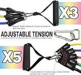 TheFitLife Resistance Bands Set with Handles Door Anchor Ankle Straps Carry Bag view 2