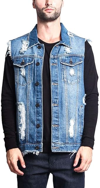 blue jean vest mens