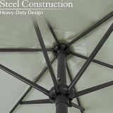 Christow Garden Parasol Umbrella 2.4m Steel Crank Wind Up Sun Shade view 4